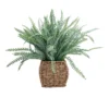 43cm Fern Artificial Plant In Brown Seagrass Basket -Outdoor Garden 43cm fern artificial plant in brown seagrass basket5010795674527 01c bq