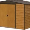 Arrow Woodvale 12x10 Apex Coffee Metal Shed -Outdoor Garden arrow woodvale 12x10 apex coffee metal shed5013856015246 01c