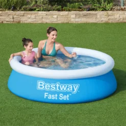 Bestway Fast Set™ Plain ABS Plastic & PVC Family Lounge Pool (W) 1.83m X (L) 1.83m -Outdoor Garden bestway fast set plain abs plastic pvc family lounge pool w 1 83m x l 1 83m6942138967630 02i