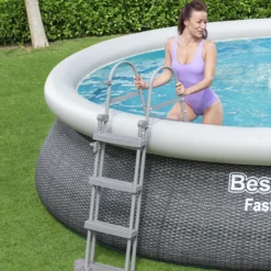Bestway Fast Set Polyvinyl Chloride (PVC) Pool -Outdoor Garden bestway fast set polyvinyl chloride pvc pool6942138984668 04i bq