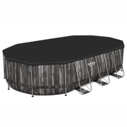 Bestway Power Steel® Wood Effect Polyvinyl Chloride (PVC) & Steel Pool (W) 3.66m X (L) 6.1m -Outdoor Garden bestway power steel wood effect polyvinyl chloride pvc steel pool w 3 66m x l 6 1m6942138983586 21c