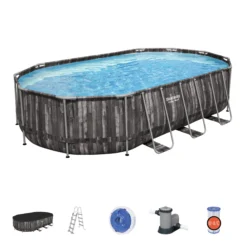 Bestway Power Steel® Wood Effect Polyvinyl Chloride (PVC) & Steel Pool (W) 3.66m X (L) 6.1m -Outdoor Garden bestway power steel wood effect polyvinyl chloride pvc steel pool w 3 66m x l 6 1m6942138983586 22c