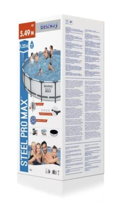 Bestway Steel Pro Max Polyvinyl Chloride (PVC) Pool (W) 5.49m X (L) 5.49m -Outdoor Garden bestway steel pro max polyvinyl chloride pvc pool w 5 49m x l 5 49m6942138983791 06c bq
