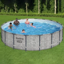 Bestway Steel Pro MAX™ Realistic Stone Print Polyvinyl Chloride (PVC) & Steel Pool (W) 5.49m X (L) 5.49m -Outdoor Garden bestway steel pro max realistic stone print polyvinyl chloride pvc steel pool w 5 49m x l 5 49m6941607310502 02i