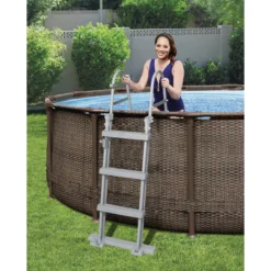 Bestway Steel Pro Rattan Print Metal & Plastic Pool -Outdoor Garden bestway steel pro rattan print metal plastic pool6942138986228 03i bq