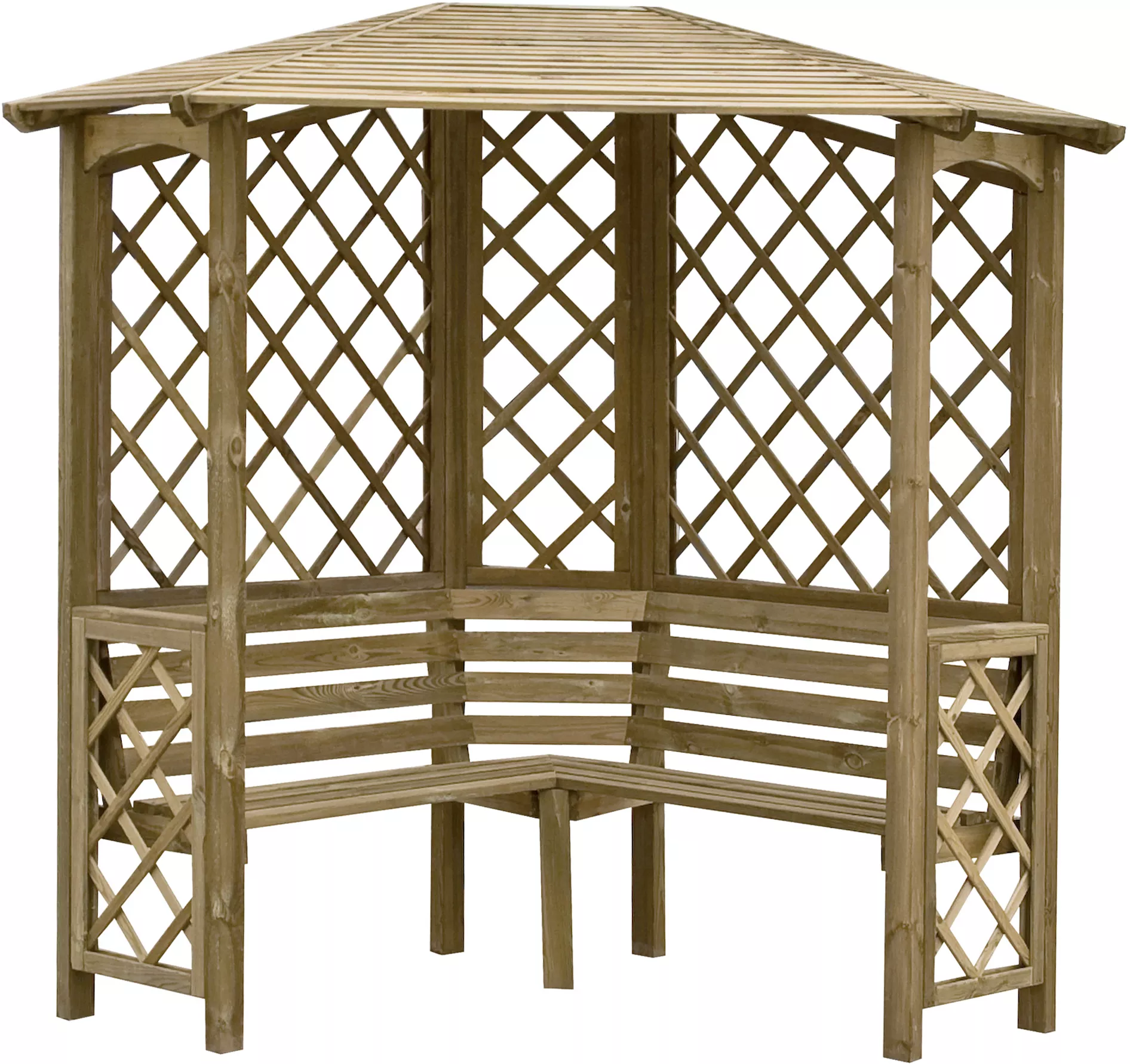 Blooma Chiltern Corner Arbour, (H)2100mm (W)1580mm (D)1580mm - Assembly Required 4 Blooma Chiltern Corner Arbour, (H)2100mm (W)1580mm (D)1580mm - Assembly Required - Image 2