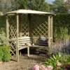 Blooma Chiltern Corner Arbour, (H)2100mm (W)1580mm (D)1580mm - Assembly Service Included -Outdoor Garden blooma chiltern corner arbour h 2100mm w 1580mm d 1580mm assembly service included5397007111781 01i bq