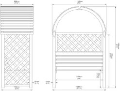 Blooma Chiltern Round Top Arbour, (H)1990mm (W)1340mm (D)800mm - Assembly Required -Outdoor Garden blooma chiltern round top arbour h 1990mm w 1340mm d 800mm assembly required5397007055641 01t bq