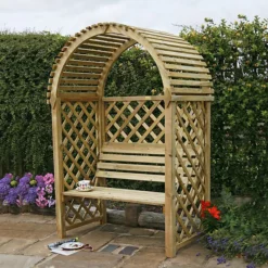 Blooma Chiltern Round Top Arbour, (H)1990mm (W)1340mm (D)800mm - Assembly Required -Outdoor Garden blooma chiltern round top arbour h 1990mm w 1340mm d 800mm assembly required5397007055641 02i bq