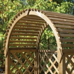 Blooma Chiltern Round Top Arbour, (H)1990mm (W)1340mm (D)800mm - Assembly Required -Outdoor Garden blooma chiltern round top arbour h 1990mm w 1340mm d 800mm assembly required5397007055641 03i bq