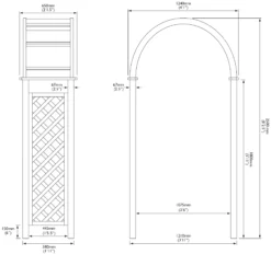 Blooma Chiltern Round Top Softwood Arch - Assembly Service Included -Outdoor Garden blooma chiltern round top softwood arch assembly service included5397007111682 01t bq