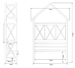 Blooma Cottage Apex Arbour, (H)2200mm (W)1370mm (D)560mm - Assembly Required -Outdoor Garden blooma cottage apex arbour h 2200mm w 1370mm d 560mm assembly required5397007055542 01t bq