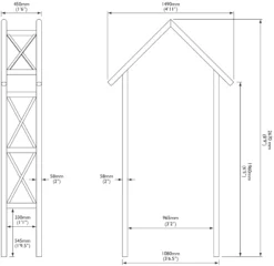 Blooma Cottage Apex Top Softwood Arch - Assembly Service Included -Outdoor Garden blooma cottage apex top softwood arch assembly service included5397007111583 01t bq