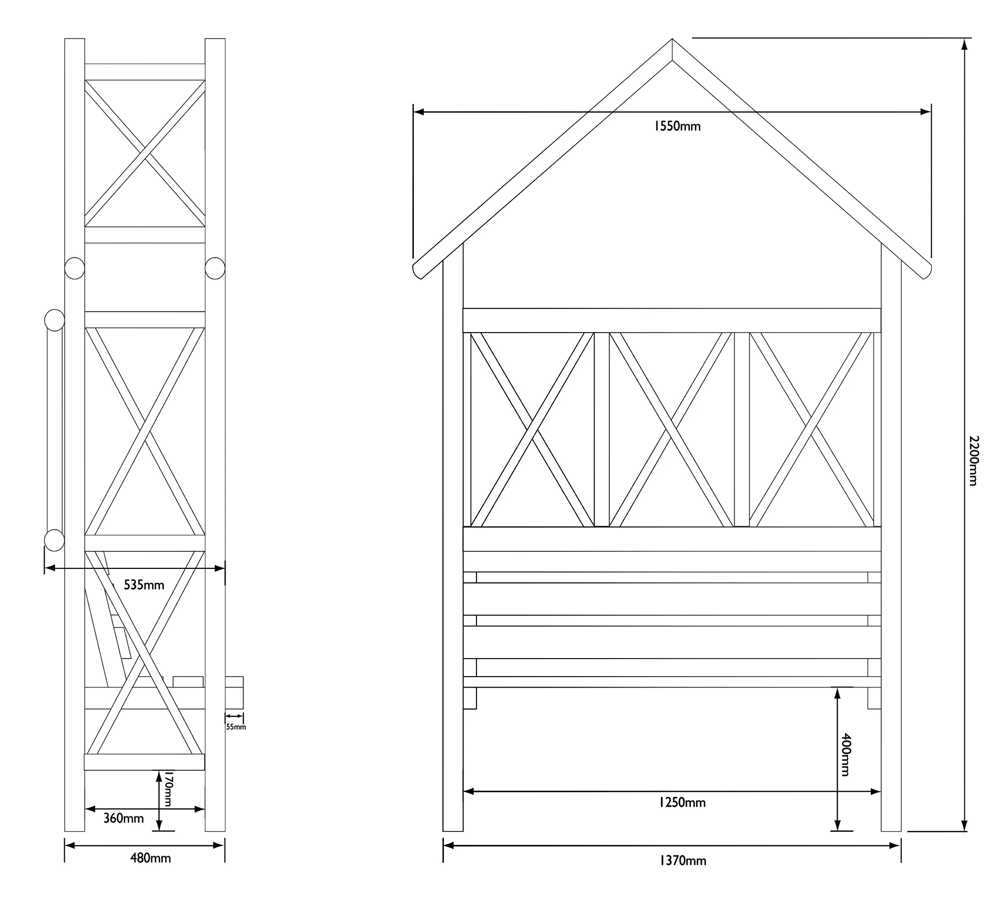 Blooma Cottage Arbour, (H)2200mm (W)560mm (D)560mm - Assembly Service Included 6 Blooma Cottage Arbour, (H)2200mm (W)560mm (D)560mm - Assembly Service Included - Image 4