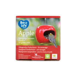 CJ Wildlife Ceramic Feeder Bird Mixes Red Apple Bird Feeder 0.5L -Outdoor Garden cj wildlife ceramic feeder bird mixes red apple bird feeder 0 5l5051054276304 08c