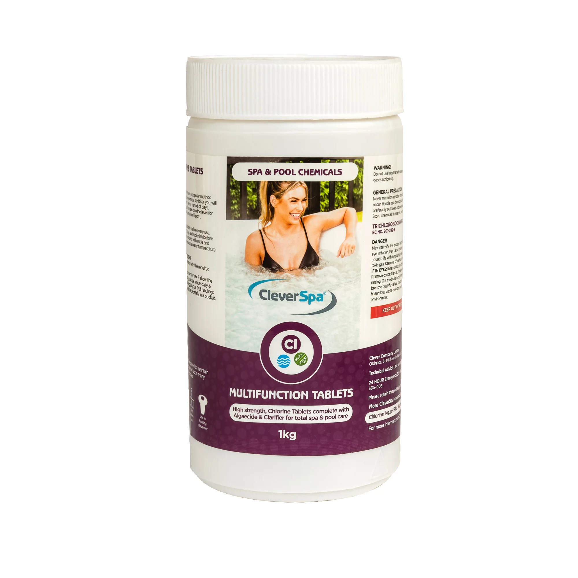 CleverSpa Hot Tub & Swim Spa Chlorine Tablets 1kg 3 CleverSpa Hot Tub & Swim Spa Chlorine Tablets 1kg