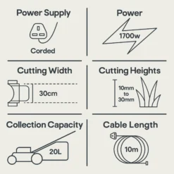 Flymo Easiglide 300V Corded Hover Lawnmower -Outdoor Garden flymo easiglide 300v corded hover lawnmower7392930542518 01t EN bq