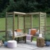 Forest Firenze Corner Arbour, (H)1970mm (W)1800mm (D)1800mm - Assembly Required -Outdoor Garden forest firenze corner arbour h 1970mm w 1800mm d 1800mm assembly required5013053185049 02i bq