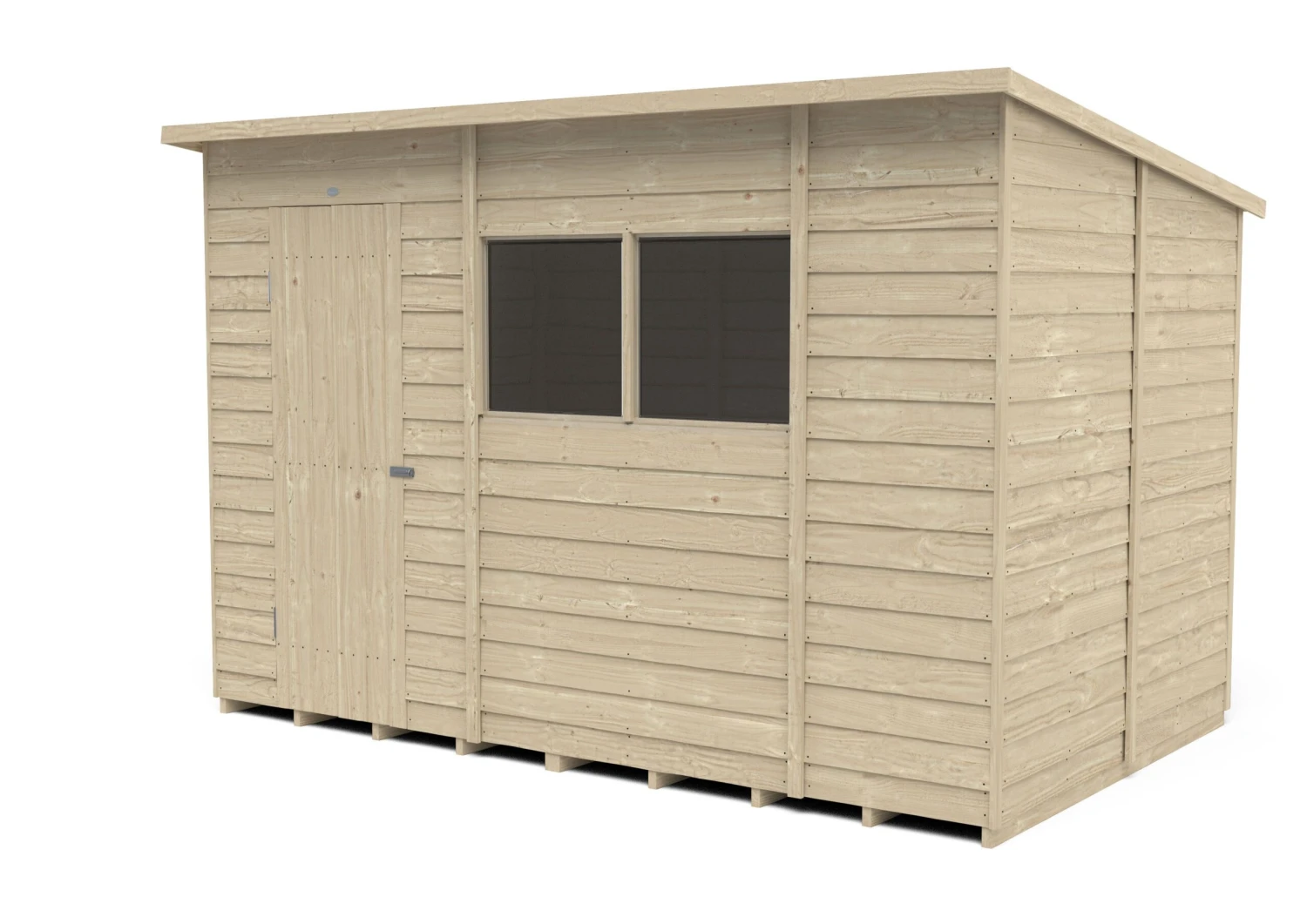 Forest Garden 10x6 Ft Pent Overlap Wooden 2 Windows Shed With Floor - Assembly Service Included 4 Forest Garden 10x6 Ft Pent Overlap Wooden 2 Windows Shed With Floor - Assembly Service Included - Image 2