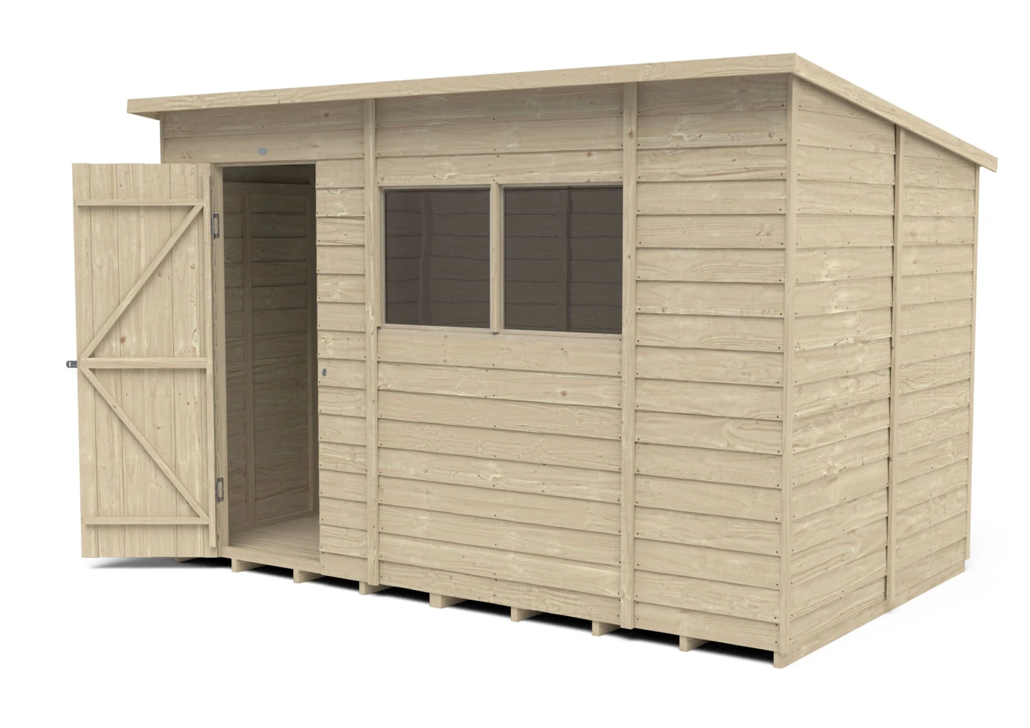 Forest Garden 10x6 Ft Pent Overlap Wooden 2 Windows Shed With Floor - Assembly Service Included 6 Forest Garden 10x6 Ft Pent Overlap Wooden 2 Windows Shed With Floor - Assembly Service Included - Image 4