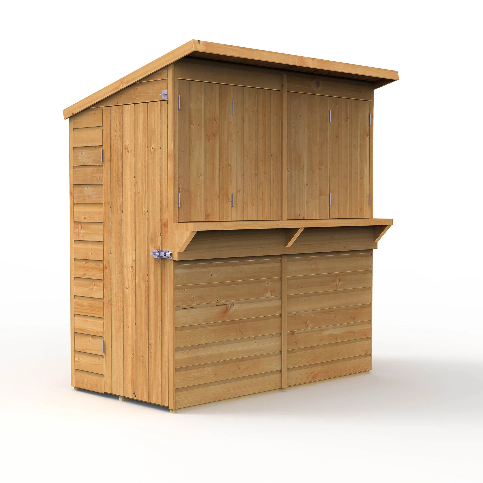 Forest Garden 6x3 Ft Pent Shiplap Garden Bar With Single Door 4 Forest Garden 6x3 Ft Pent Shiplap Garden Bar With Single Door - Image 2