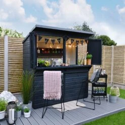 Forest Garden 6x3 Ft Pent Shiplap Garden Bar With Single Door 30 Forest Garden 6x3 Ft Pent Shiplap Garden Bar With Single Door -Outdoor Garden forest garden 6x3 ft pent shiplap garden bar with single door5013053184066 02i bq