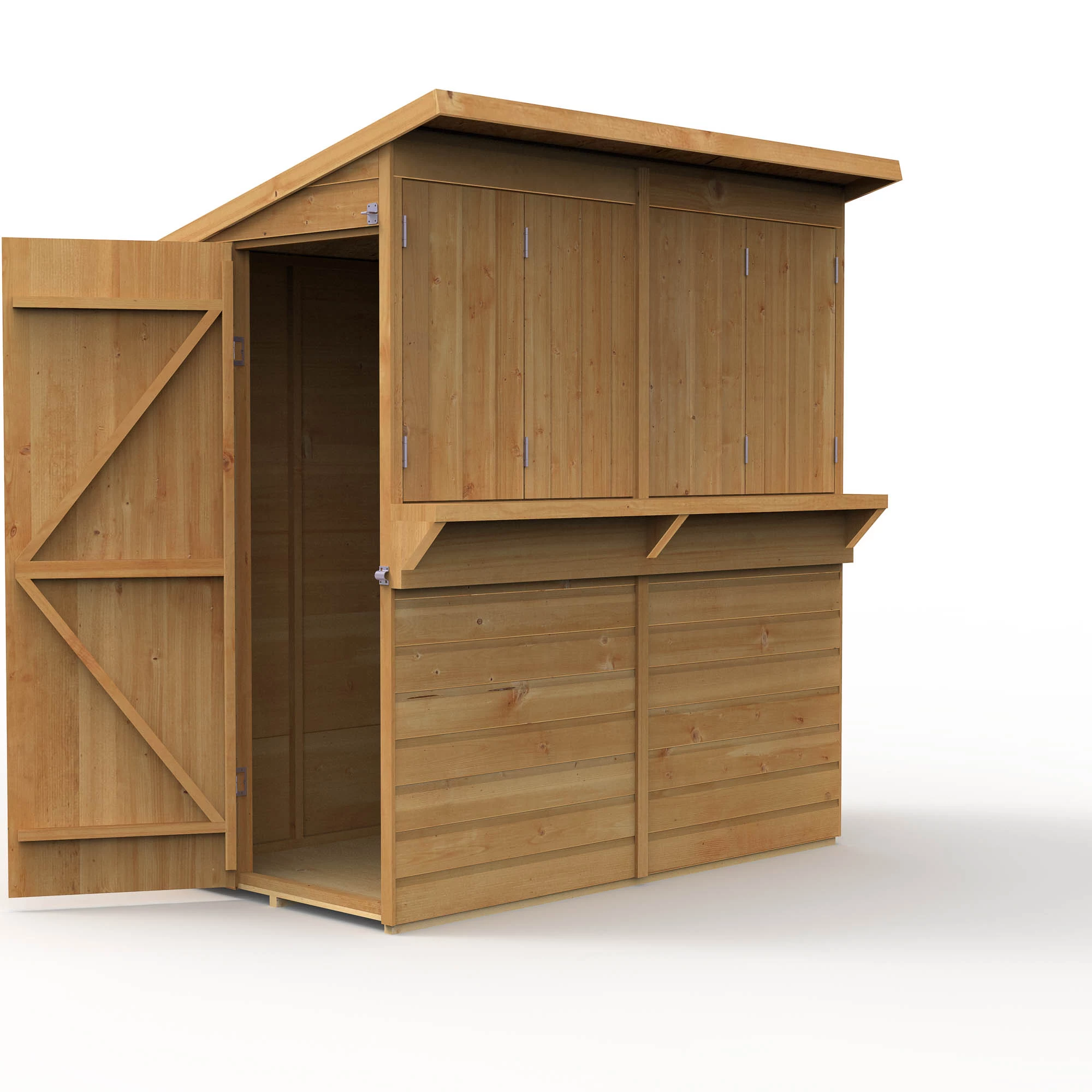 Forest Garden 6x3 Ft Pent Shiplap Garden Bar With Single Door 6 Forest Garden 6x3 Ft Pent Shiplap Garden Bar With Single Door - Image 4