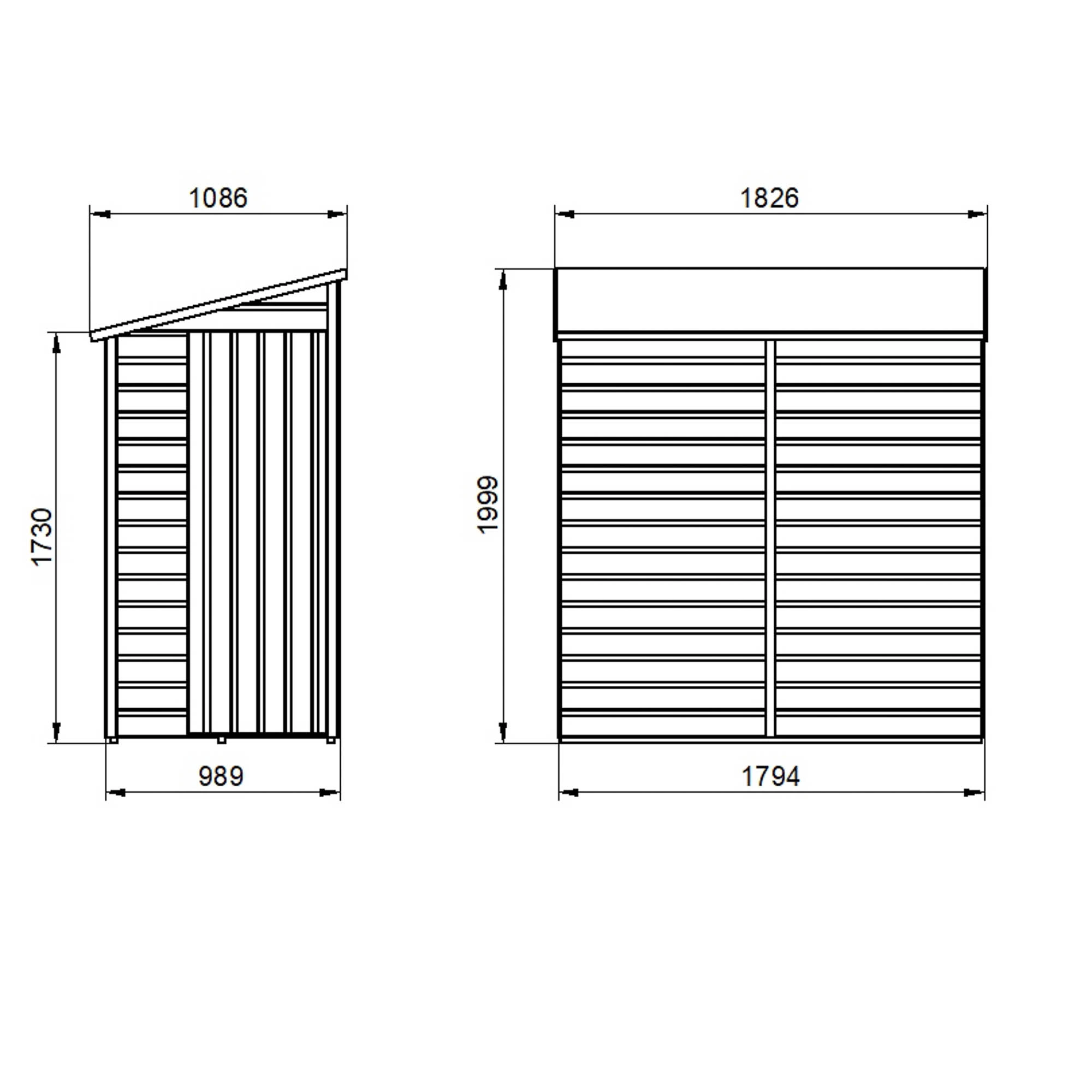 Forest Garden 6x3 Ft Pent Shiplap Wooden Shed With Floor - Assembly Service Included 20 Forest Garden 6x3 Ft Pent Shiplap Wooden Shed With Floor - Assembly Service Included - Image 18