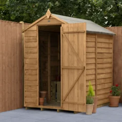 Forest Garden 6x4 Apex Dip Treated Overlap Wooden Shed With Floor