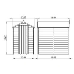 Forest Garden 6x4 Apex Dip Treated Overlap Wooden Shed With Floor -Outdoor Garden forest garden 6x4 apex dip treated overlap wooden shed with floor5013053176795 01t bq