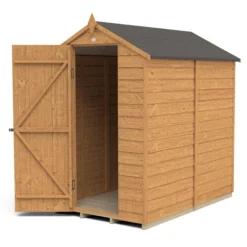 Forest Garden 6x4 Apex Dip Treated Overlap Wooden Shed With Floor -Outdoor Garden forest garden 6x4 apex dip treated overlap wooden shed with floor5013053176795 21c bq