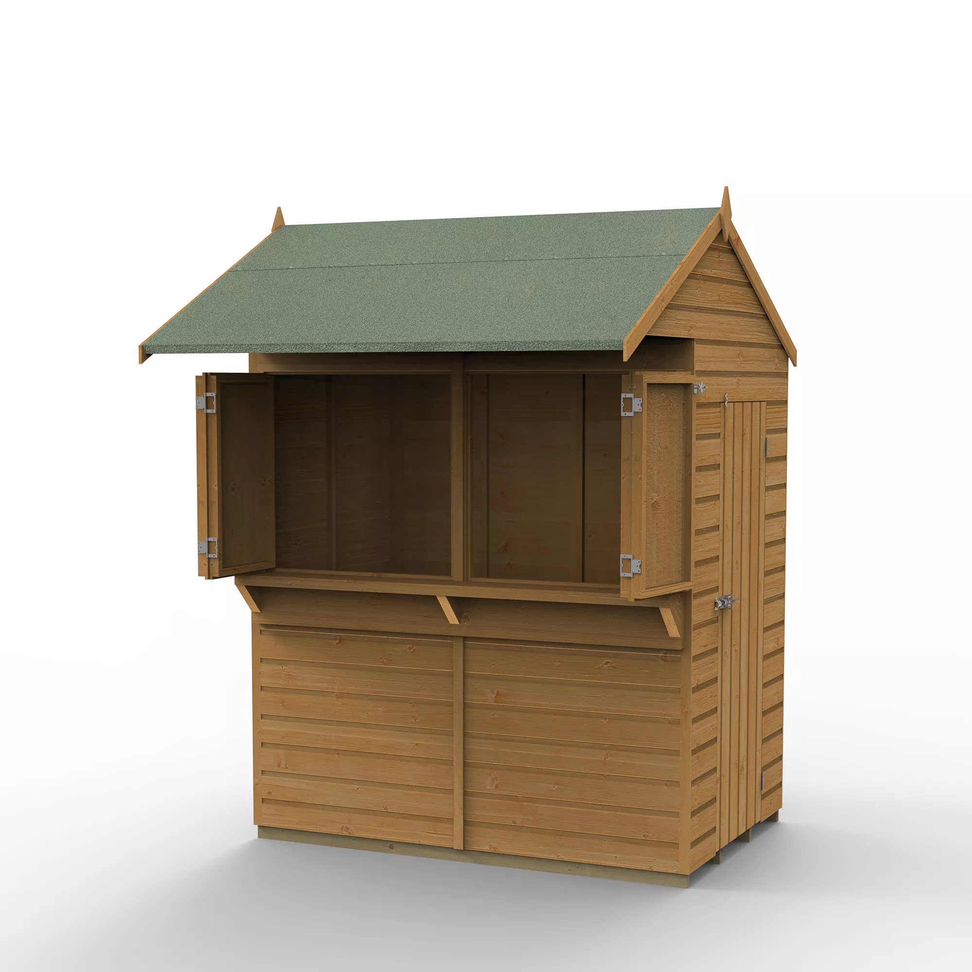 Forest Garden 6x4 Apex Dip Treated Shiplap Wooden Shed With Floor 4 Forest Garden 6x4 Apex Dip Treated Shiplap Wooden Shed With Floor - Image 2