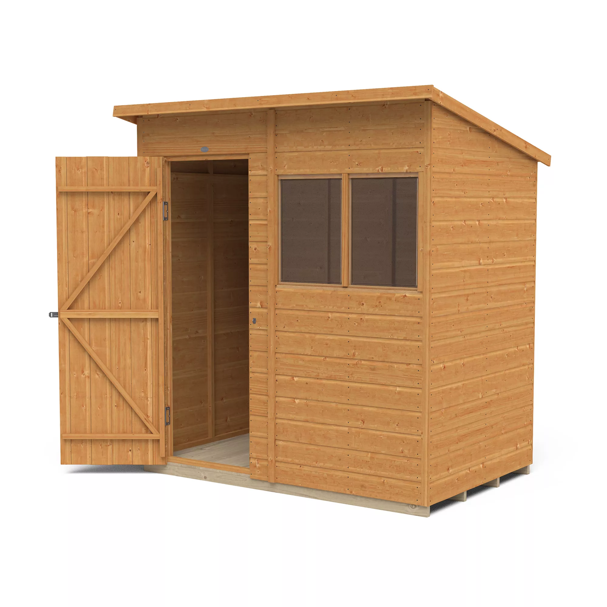 Forest Garden 6x4 Ft Pent Shiplap Wooden 2 Windows Shed With Floor - Assembly Service Included 6 Forest Garden 6x4 Ft Pent Shiplap Wooden 2 Windows Shed With Floor - Assembly Service Included - Image 4