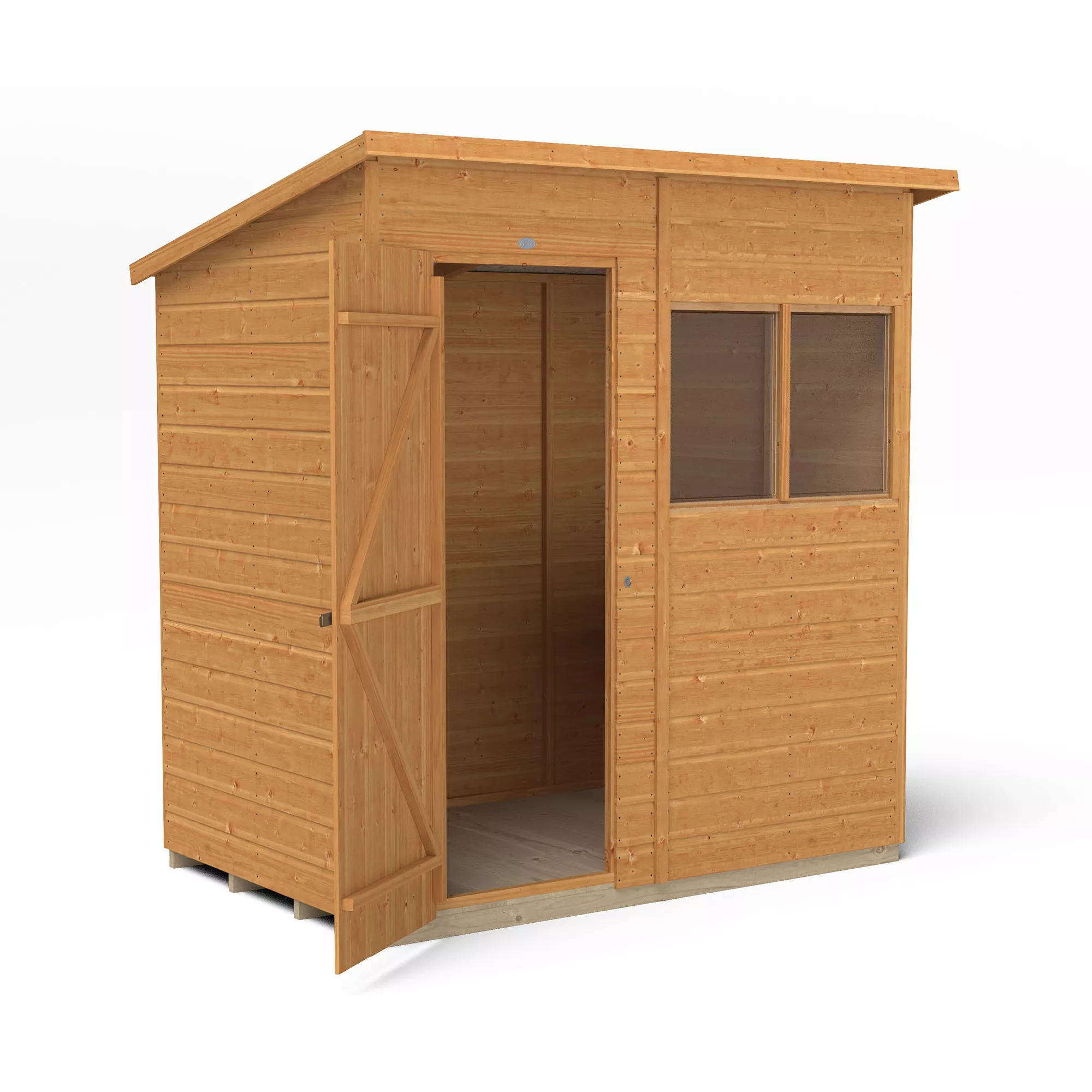 Forest Garden 6x4 Ft Pent Shiplap Wooden 2 Windows Shed With Floor - Assembly Service Included 7 Forest Garden 6x4 Ft Pent Shiplap Wooden 2 Windows Shed With Floor - Assembly Service Included - Image 5