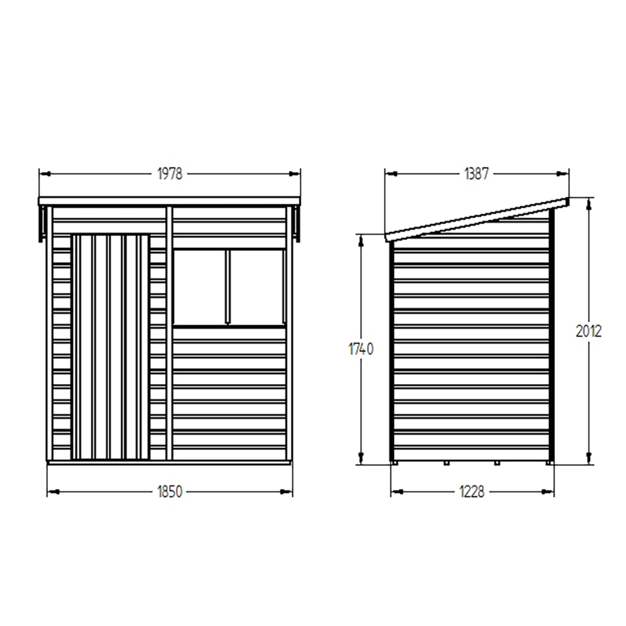 Forest Garden 6x4 Ft Pent Shiplap Wooden 2 Windows Shed With Floor - Assembly Service Included 21 Forest Garden 6x4 Ft Pent Shiplap Wooden 2 Windows Shed With Floor - Assembly Service Included - Image 19