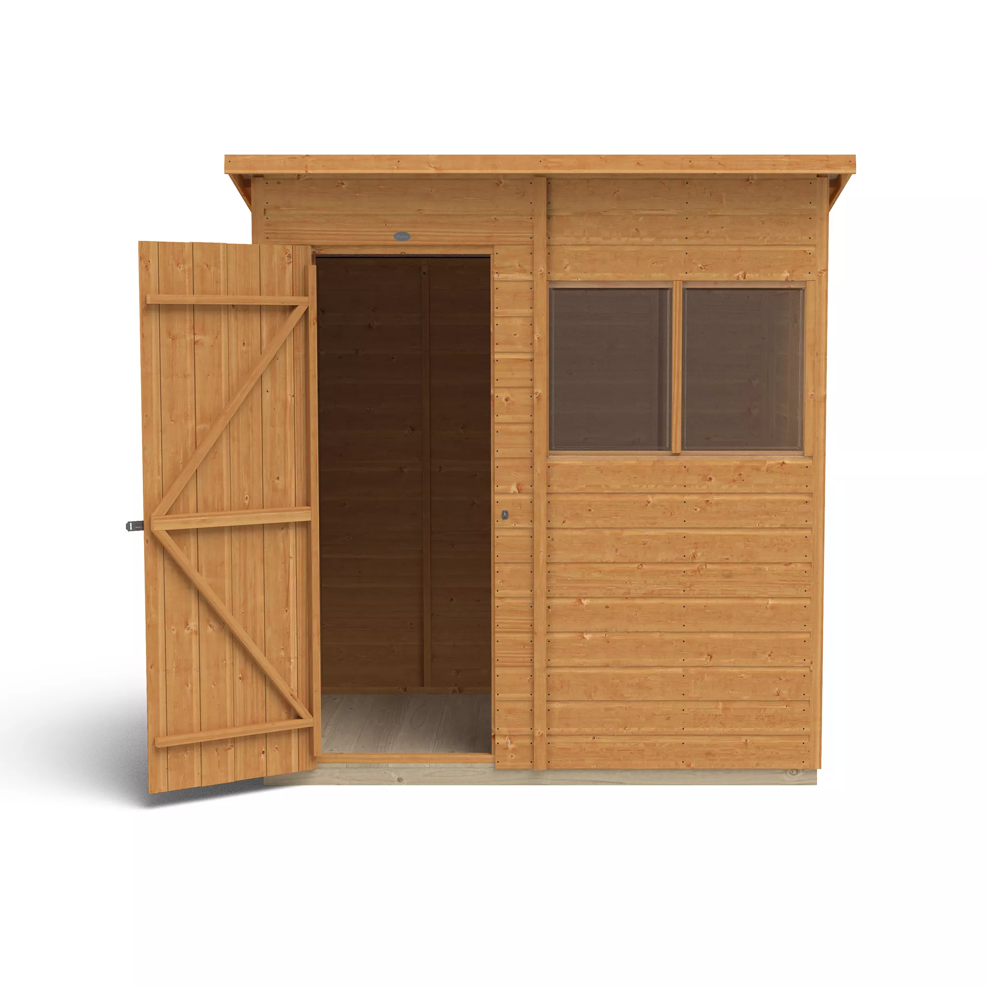 Forest Garden 6x4 Ft Pent Shiplap Wooden 2 Windows Shed With Floor - Assembly Service Included 8 Forest Garden 6x4 Ft Pent Shiplap Wooden 2 Windows Shed With Floor - Assembly Service Included - Image 6