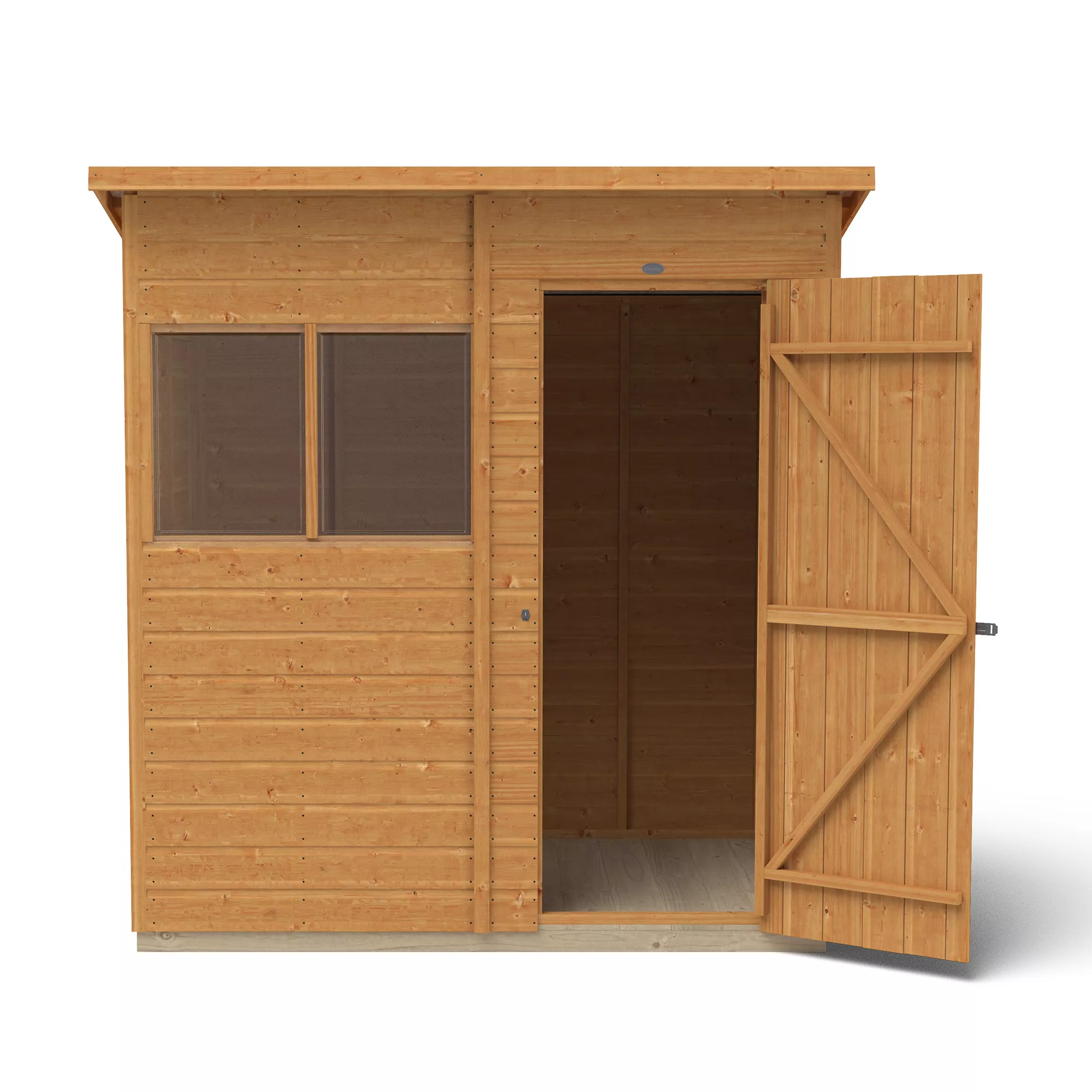 Forest Garden 6x4 Ft Pent Shiplap Wooden 2 Windows Shed With Floor - Assembly Service Included 9 Forest Garden 6x4 Ft Pent Shiplap Wooden 2 Windows Shed With Floor - Assembly Service Included - Image 7