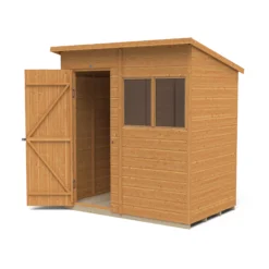 Forest Garden 6x4 Ft Pent Shiplap Wooden 2 Windows Shed With Floor (Base Included) - Assembly Service Included -Outdoor Garden forest garden 6x4 ft pent shiplap wooden 2 windows shed with floor base included assembly service included5013053178904 03c bq