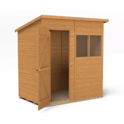 Forest Garden 6x4 Ft Pent Shiplap Wooden 2 Windows Shed With Floor (Base Included) - Assembly Service Included -Outdoor Garden forest garden 6x4 ft pent shiplap wooden 2 windows shed with floor base included assembly service included5013053178904 04c bq