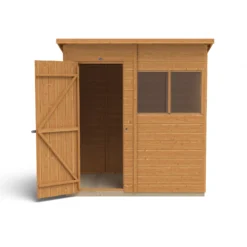 Forest Garden 6x4 Ft Pent Shiplap Wooden 2 Windows Shed With Floor (Base Included) - Assembly Service Included -Outdoor Garden forest garden 6x4 ft pent shiplap wooden 2 windows shed with floor base included assembly service included5013053178904 05c bq