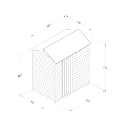 Forest Garden 6x4 Ft Reverse Apex Overlap Wooden Shed With Floor (Base Included) - Assembly Service Included -Outdoor Garden forest garden 6x4 ft reverse apex overlap wooden shed with floor base included assembly service included5013053192917 01t