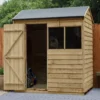 Forest Garden 6x4 Reverse Apex Pressure Treated Overlap Wooden Shed With Floor (Base Included) -Outdoor Garden forest garden 6x4 reverse apex pressure treated overlap wooden shed with floor base included 5013053178171 01i bq