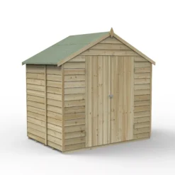 Forest Garden 7x5 Apex Pressure Treated Overlap Wooden Shed With Floor - Assembly Service Included -Outdoor Garden forest garden 7x5 apex pressure treated overlap wooden shed with floor assembly service included5013053192863 02c