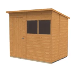 Forest Garden 7x5 Ft Pent Shiplap Wooden 2 Windows Shed With Floor (Base Included) -Outdoor Garden forest garden 7x5 ft pent shiplap wooden 2 windows shed with floor base included 5013053178942 02c bq