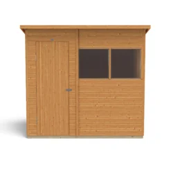 Forest Garden 7x5 Ft Pent Shiplap Wooden 2 Windows Shed With Floor (Base Included) -Outdoor Garden forest garden 7x5 ft pent shiplap wooden 2 windows shed with floor base included 5013053178942 04c bq