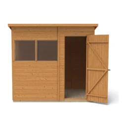 Forest Garden 7x5 Ft Pent Shiplap Wooden 2 Windows Shed With Floor (Base Included) -Outdoor Garden forest garden 7x5 ft pent shiplap wooden 2 windows shed with floor base included 5013053178942 05c bq