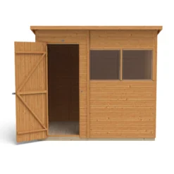 Forest Garden 7x5 Ft Pent Shiplap Wooden 2 Windows Shed With Floor (Base Included) -Outdoor Garden forest garden 7x5 ft pent shiplap wooden 2 windows shed with floor base included 5013053178942 06c bq