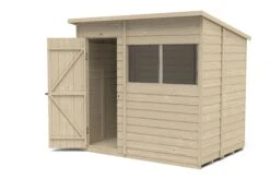 Forest Garden 7x5 Pent Pressure Treated Overlap Wooden Shed With Floor - Assembly Service Included -Outdoor Garden forest garden 7x5 pent pressure treated overlap wooden shed with floor assembly service included5013053178492 21c bq