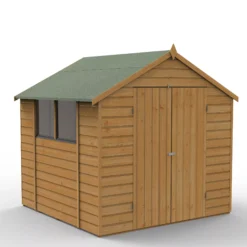 Forest Garden 7x7 Apex Dip Treated Shiplap Wooden Shed With Floor - Assembly Service Included -Outdoor Garden forest garden 7x7 apex dip treated shiplap wooden shed with floor assembly service included5013053194164 02c
