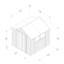 Forest Garden 7x7 Apex Dip Treated Shiplap Wooden Shed With Floor - Assembly Service Included -Outdoor Garden forest garden 7x7 apex dip treated shiplap wooden shed with floor assembly service included5013053194164 02i